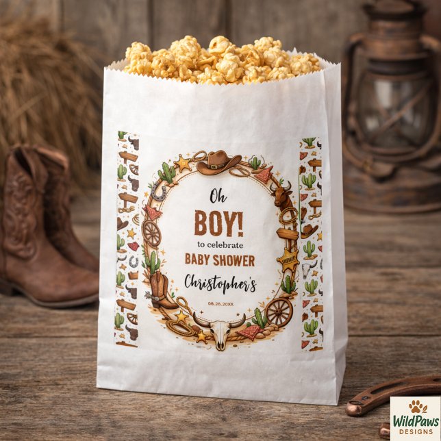 Cowboy Wild West Rodeo Ranch | Rustic Western Baby Favour Bag (Cowboy Wild West Rodeo Ranch | Rustic Western Baby Favor Bag
)