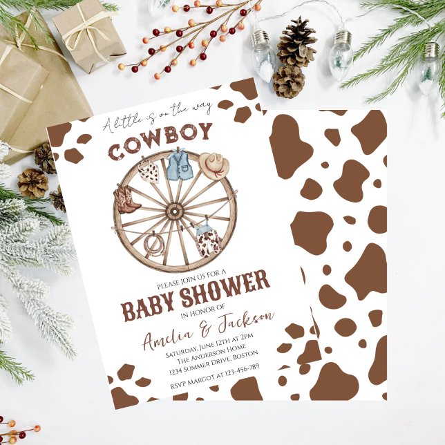 Cowboy Wild West Rodeo Western Boy Baby Shower  Invitation (Creator Uploaded)