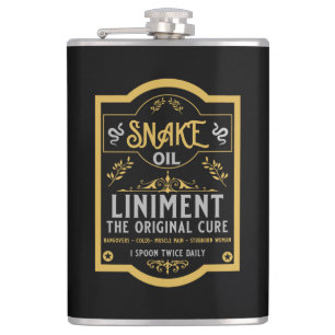 Cowboy Wild West Snake oil Hip Flask