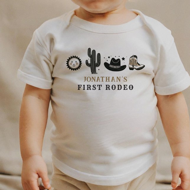 Cowboy Wild Western First Rodeo First Birthday 1st Baby T-Shirt (Creator Uploaded)