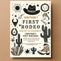 Cowboy Wild Western First Rodeo First Birthday 1st