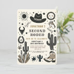 Cowboy Wild Western Second Rodeo Birthday 2nd Invitation<br><div class="desc">Cowboy Wild Western First Rodeo First Birthday 1st</div>