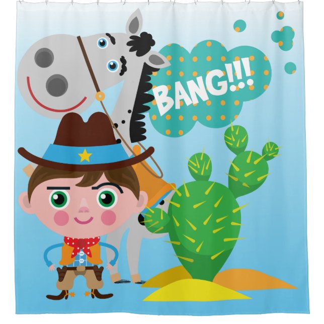 Cowboy With Horse Shower Curtain (Front)