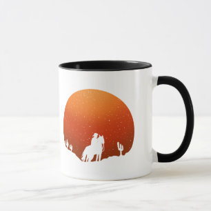 Cowboy with horse Wild West sunset landscape Mug