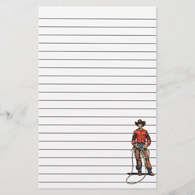 Cowboy With Lasso Stationery (Front)