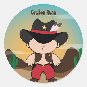 Cowboy with sheriff hat Sticker