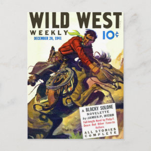 Cowboy With Wildly Bucking Horse Postcard