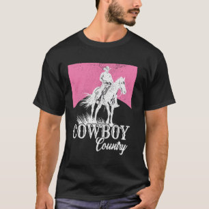 Cowboycore Cowboy On A Rearing Horse Cowboy Aesthe T-Shirt