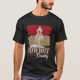 Cowboycore Cowboy On A Rearing Horse Cowboy Aesthe T-Shirt