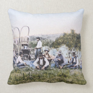 Cowboys at Lunch, 1904 (photo) Cushion
