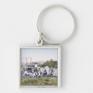 Cowboys at Lunch, 1904 (photo) Key Ring