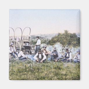 Cowboys at Lunch, 1904 (photo) Magnet