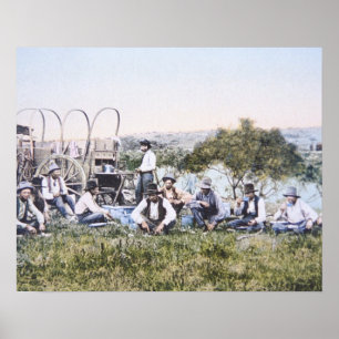 Cowboys at Lunch, 1904 (photo) Poster