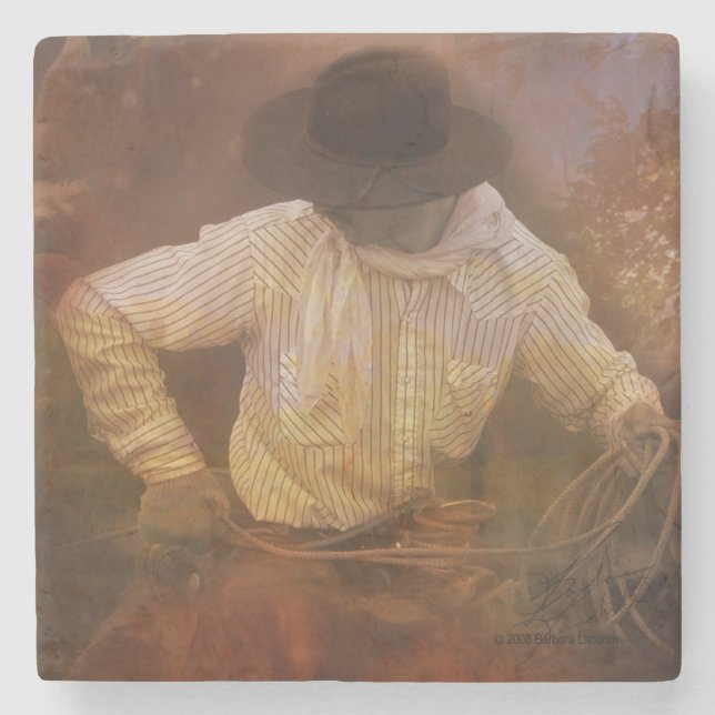 Cowboys - Boots, Wild Horses & Western Sunsets Stone Coaster (Front)