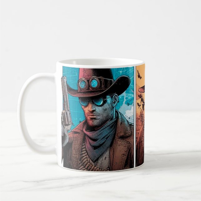 cowboys cyborg comics coffee mug (Left)