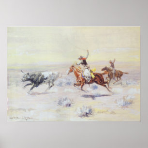 Cowboys from the Bar Triangle by CM Russell Poster
