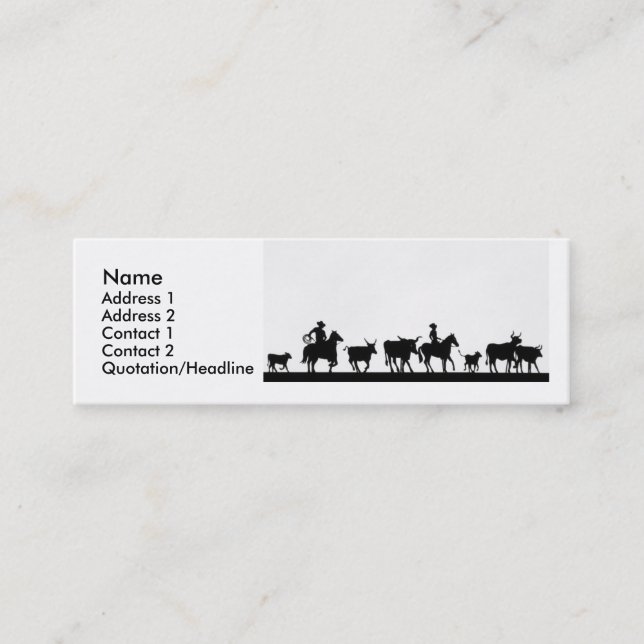 CowBoys Mini Business Card (Front)