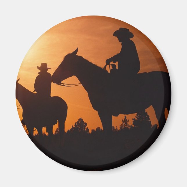 cowboys on horses magnet (Front)
