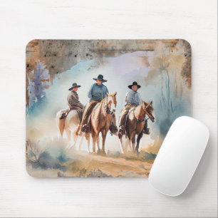 Cowboys on Horses Mouse Pad