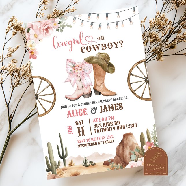 Cowboys Or Cowgirls Gender Reveal Invitation (Creator Uploaded)