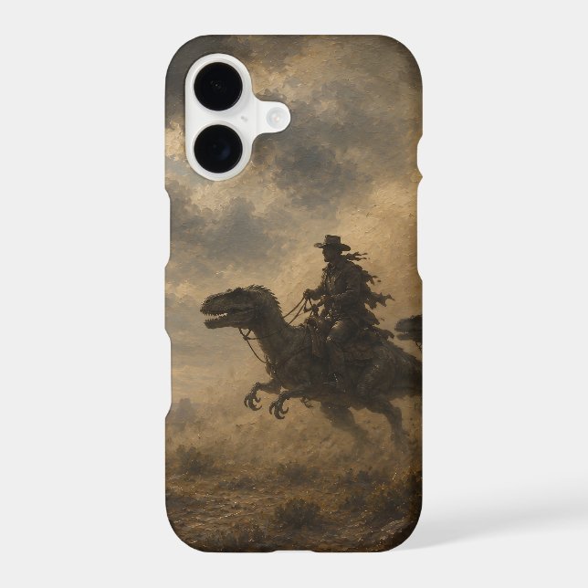 Cowboys Riding Dinosaurs Through a Desert Storm (Back)