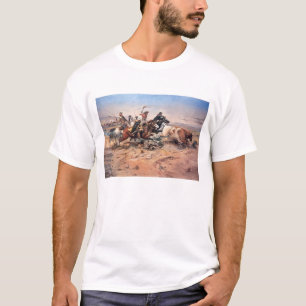 Cowboys roping a steer, 1897 (oil on canvas) T-Shirt