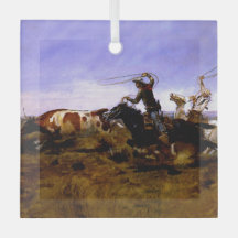“Cowboys Roping a Steer” by Charles M Russell