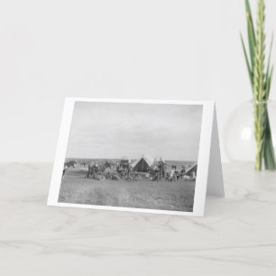 Cowboys Sitting around Chuckwagon Photograph Card