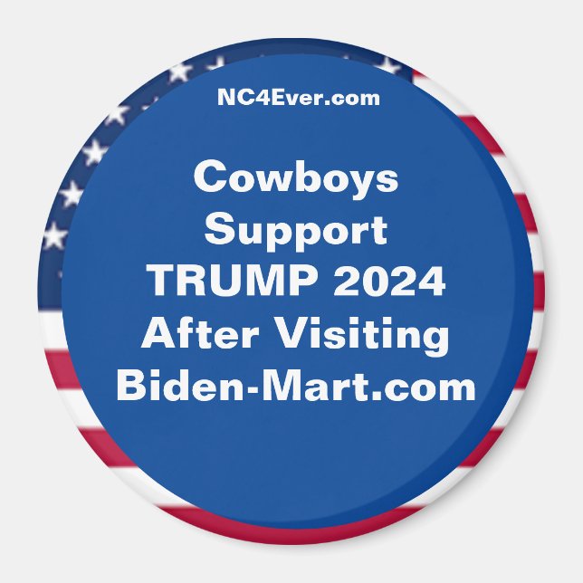 Cowboys Support TRUMP 2024 After Fridge Magnet (Front)