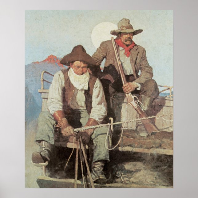 Cowboys the Stagecoach Art Print Poster (Front)