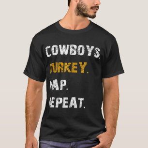 Cowboys Turkey Nap Repeat Thanksgiving Football T-Shirt