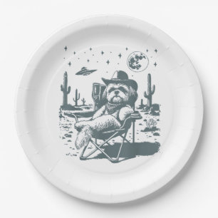 Cowboys UFO Western Paper Plate