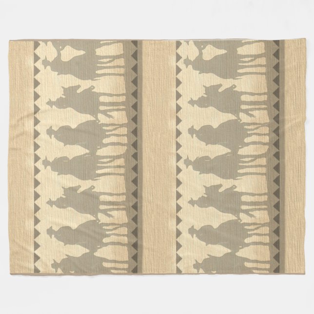 Cowboys western roundup fleece Throw Blanket 50x60 (Front (Horizontal))