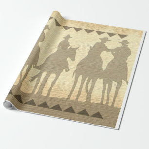 Cowboys western roundup southwest wrapping paper