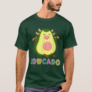 Cowcado Funny Avocado Vegan Vegetarians Cow Farmer T-Shirt