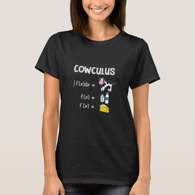 Cowculus Cow Math Nerdy Student Teacher Mathematic T-Shirt (Front)