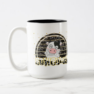 Cowculus Funny Animals Cow Lovers Teacher Students Two-Tone Coffee Mug