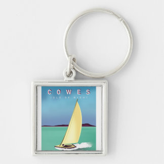 cowes isle of wight travel poster print. key ring