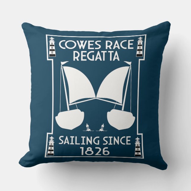 Cowes Isle of Wight Yacht Regatta Cushion (Front)