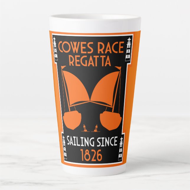 Cowes Isle of Wight Yacht Regatta Latte Mug (Front)