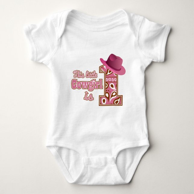 Cowgirl 1st Birthday Baby Bodysuit (Front)