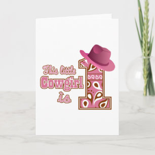 Cowgirl 1st Birthday Card
