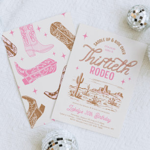 Cowgirl 30th Rodeo Birthday Invitation