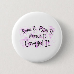 Cowgirl 6 Cm Round Badge