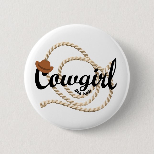 Cowgirl 6 Cm Round Badge (Front)