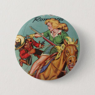 Cowgirl 6 Cm Round Badge