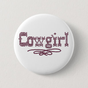 Cowgirl 6 Cm Round Badge
