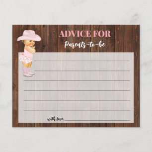 Cowgirl Advice for Mum & Dad Baby Shower Card