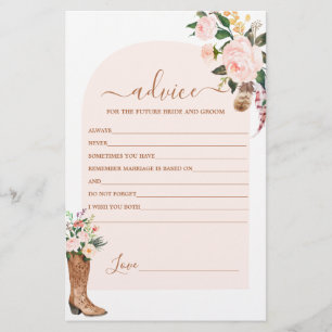 Cowgirl Advice for the Bride card