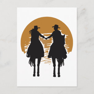 Cowgirl and Cowboy Postcard